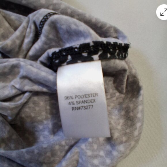 Apt. 9 Womens PXL‎ Sleeveless Tank Top Black White Print Stretchy Round Neck A29 - Picture 2 of 9